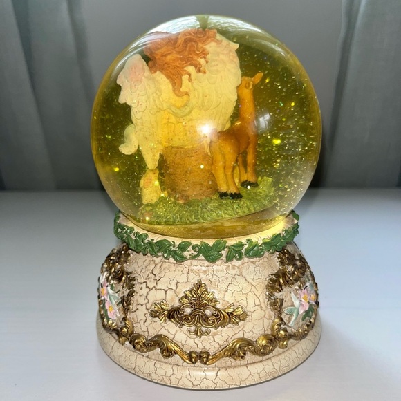 Vintage Angel Deer Rabbit Snowglobe Waltz of the Flowers Tune - Picture 6 of 11